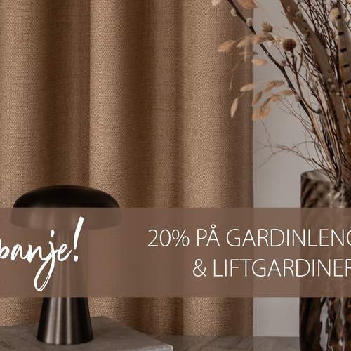 20% rabatt på gardinlengder i oktober & november