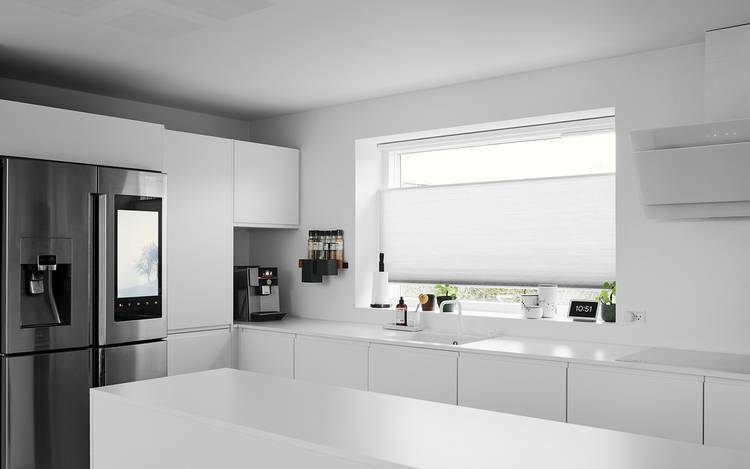 Intelligent gardin i kjøkkenet, modell Top Down/Bottom Up, med smarthusløsninger